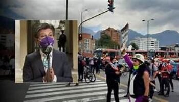 Así es el «campamento» de la primera línea en Bogotá