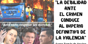 Declaraciones de Claudia Lopez prueban su complicidad con escalada vándalo-terrorista y con bloqueo de suministros vitales a millones de bogotanos