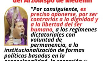 Categórica advertencia electoral del Arzobispo de Medellín