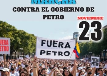 Marcha contra el gobierno de Petro