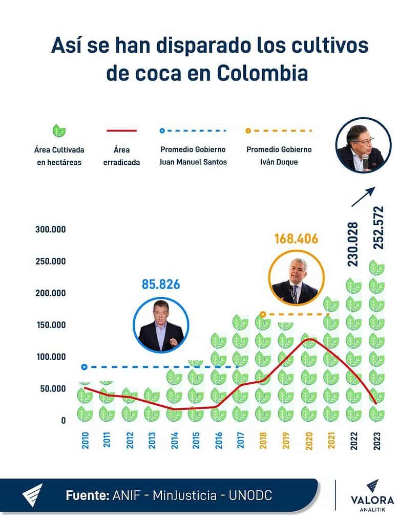 Así se han disparado los cultivos de coca. 