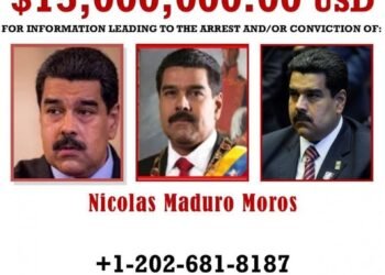 Estados Unidos ofrece recompensa de 50 millones de dólares por información que sirva para arrestar a Nicolás Maduro