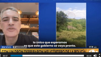 CON DRON DERRIBAN HELICOPTERO DE LA POLICIA