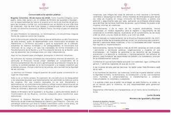 El Ministerio de Igualdad y Equidad de Colombia confirmó la salida de Acxan Duque Gamez por una denuncia de acoso sexual - crédito @MinIgualdad_Col/X