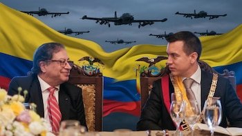 El presidente colombiano Gustavo Petro y su homólogo ecuatoriano Daniel Noboa enfrentan una de las crisis diplomáticas más delicadas de los últimos años entre sus países, luego de que Colombia denunciara el hallazgo de un artefacto explosivo en la zona fronteriza- crédito Colprensa/Margarita Contreras/VisualesIA