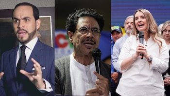 Abelardo de la Espriella, Iván Cepeda y Paloma Valencia - crédito Luisa González/Sergio Acero/REUTERS