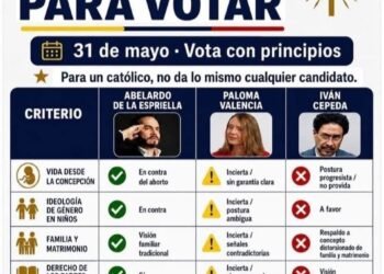 Guía Católica para votar el 31 de Mayo.