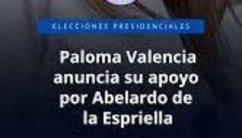 «Anuncio mi apoyo a Abelardo e invito a derrotar a Cepeda»: Paloma Valencia