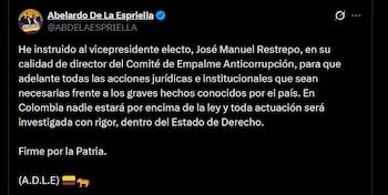 Abelardo de la Espriella - crédito @ABDELAESPRIELLA/X