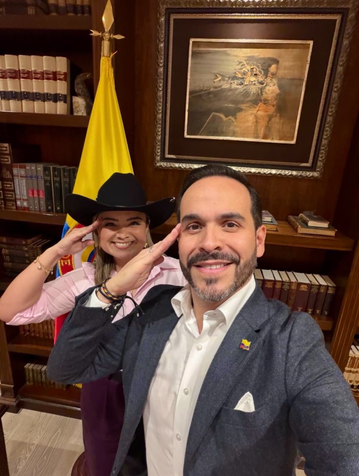 Lina Garrido, junto a Abelardo De La Esprilla.