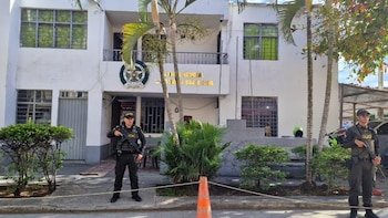 Momentos tras el atentado en la subestación de Policía de Santa Helena, Valle del Cauca - crédito Policía Valle