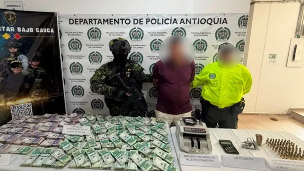 Capturan a presunto cabecilla del Clan del Golfo con más de $1.000 millones en efectivo en Antioquia