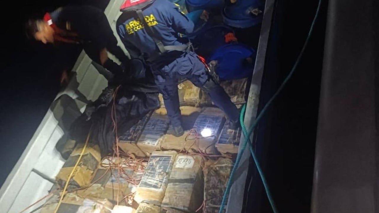 Incautación de droga en el Pacífico colombiano.