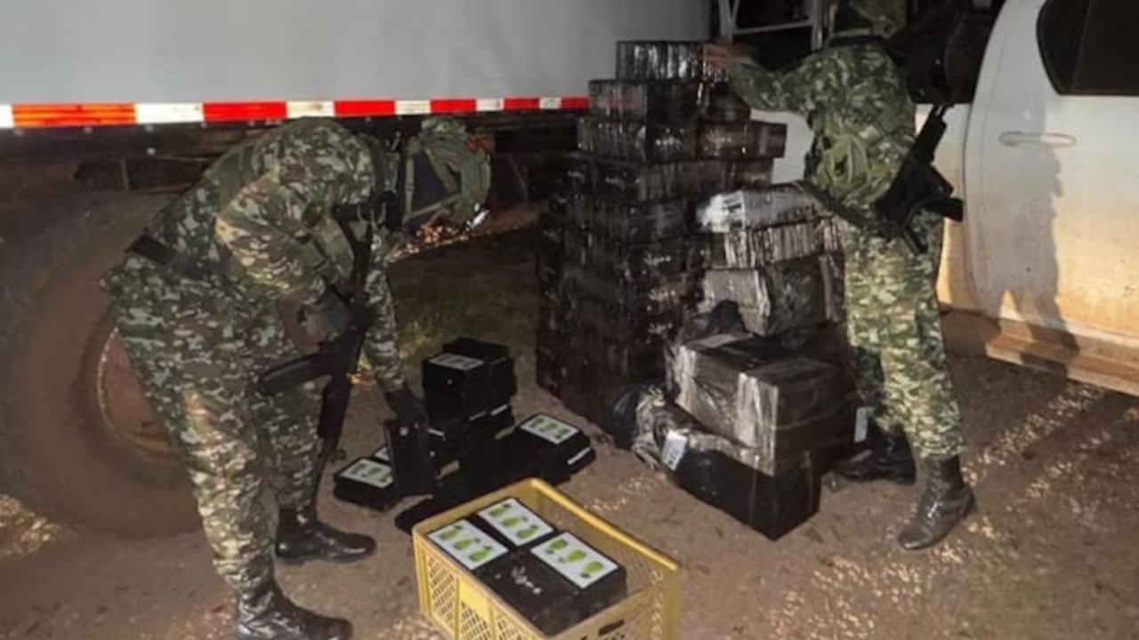 Cargamento de cocaína incautado en Puerto Gaitán, Meta.